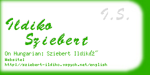 ildiko sziebert business card